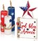 5 Pcs 4th of July Table Decorations Memorial Day Patriotic Table Centerpieces Rustic Independence Day Wood Firework Signs Tiered Tray Decor Rustic God Bless America Decor(Star)